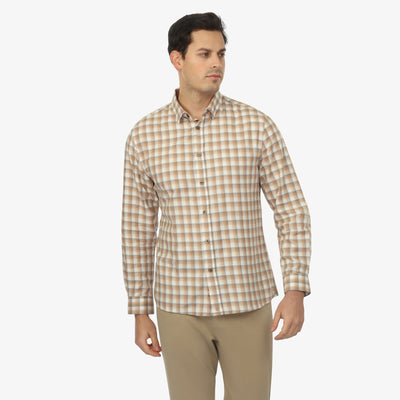 Sawtooth Plaid Button-Down Shirt