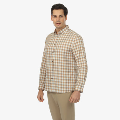 Sawtooth Plaid Button-Down Shirt